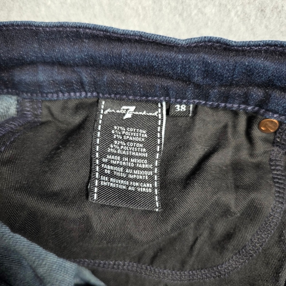 7 For All Mankind Slimmy Luxe Performance Jeans Mens 38 Dark Indigo Slim Fit - Picture 3 of 13